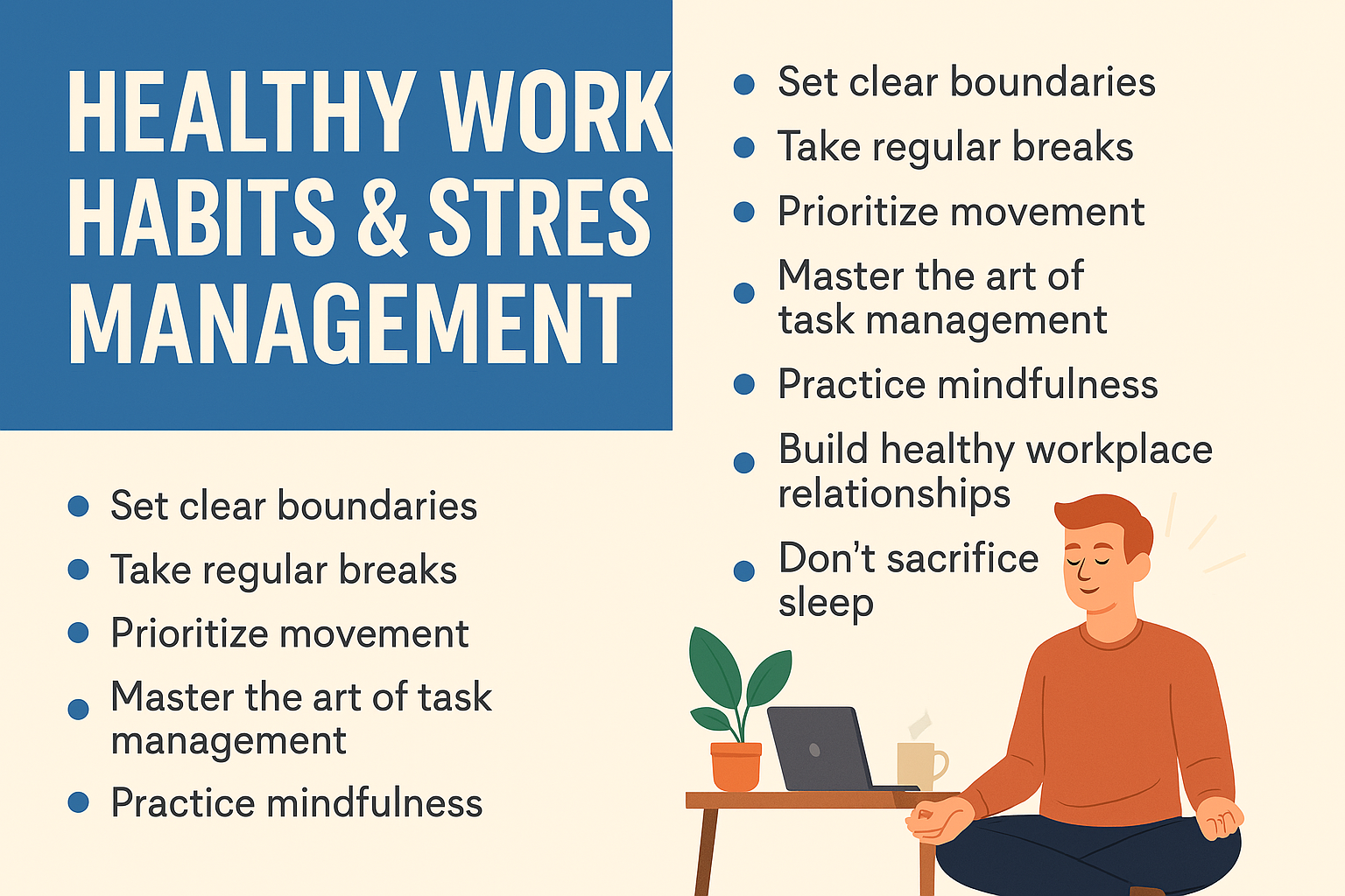 Healthy Work Habits & Stress Management: Build a Sustainable & Productive You